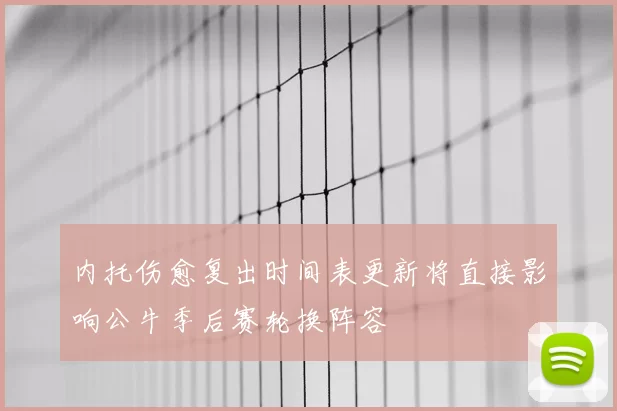 内托伤愈复出时间表更新将直接影响公牛季后赛轮换阵容